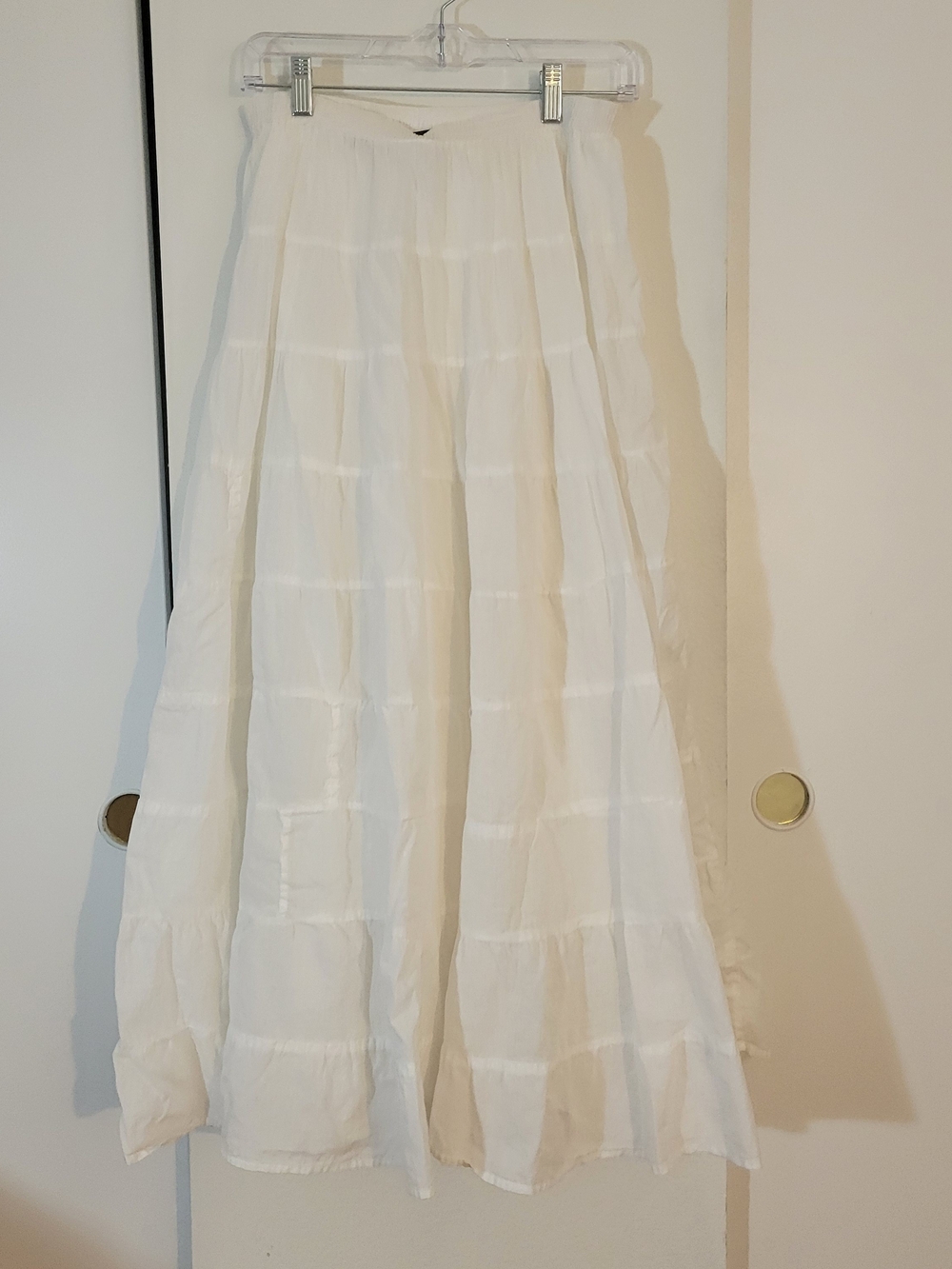 Body Central White Tiered Maxi Skirt 100 % Cotton
